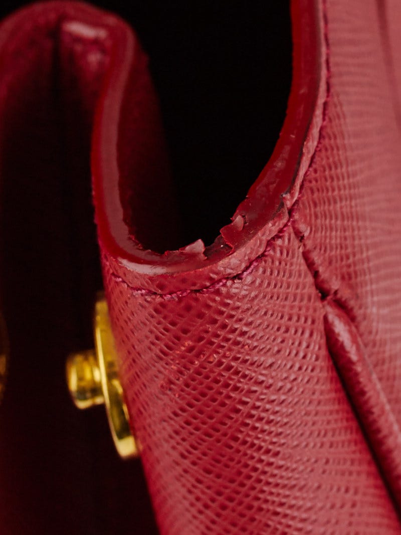 Prada Fuoco Saffiano Lux Leather Large Tote Bag BN1844 - Yoogi's Closet