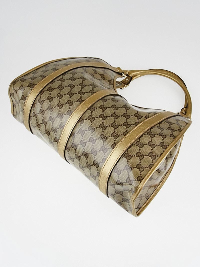 Gucci Beige/Gold Crystal Coated Canvas Joy Shoulder Bag | Yoogi's