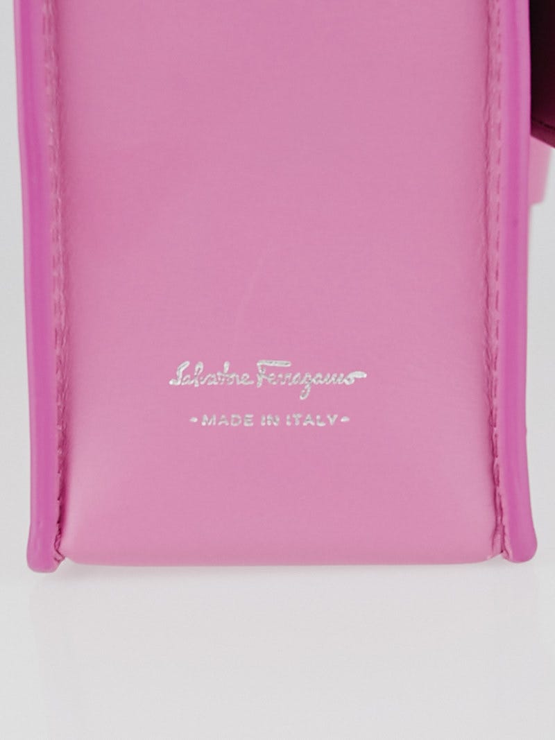 Salvatore Ferragamo Pink Calfskin Leather Altea Box