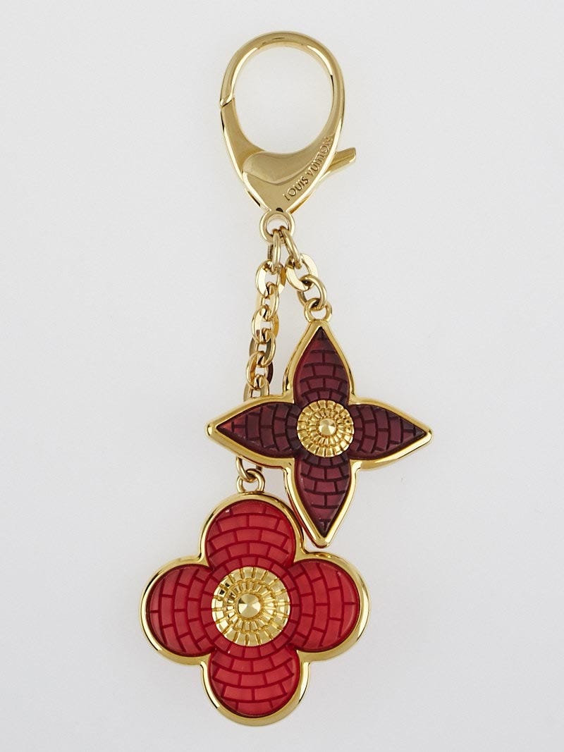 Louis Vuitton Red Resin Mosaic Monogram Flower Key Holder and Bag