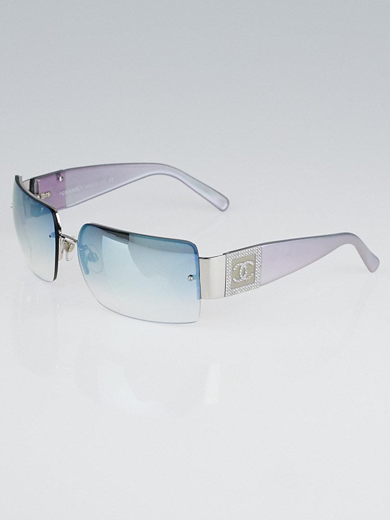 Chanel Grey Frame Crystal CC Logo Sunglasses- 4095 - Yoogi's Closet