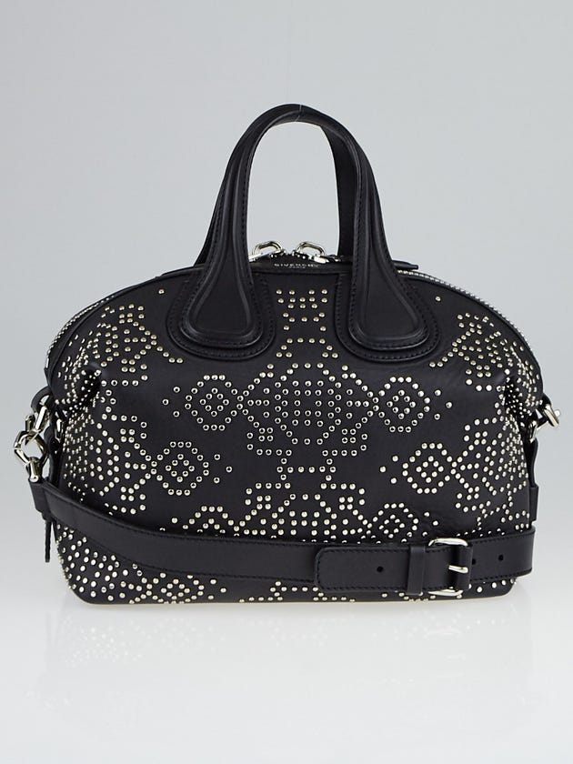 Givenchy Black Leather Studded Small Nightingale Bag