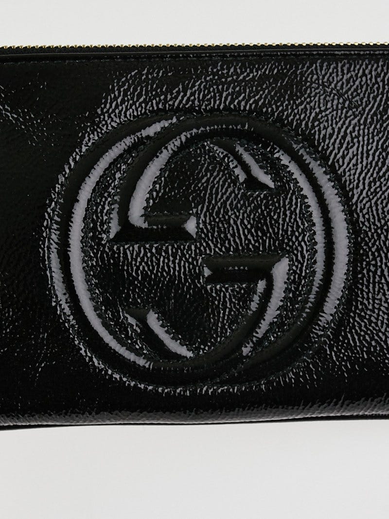 Gucci Black Patent Leather Soho Wristlet Pochette Bag Yoogi s Closet