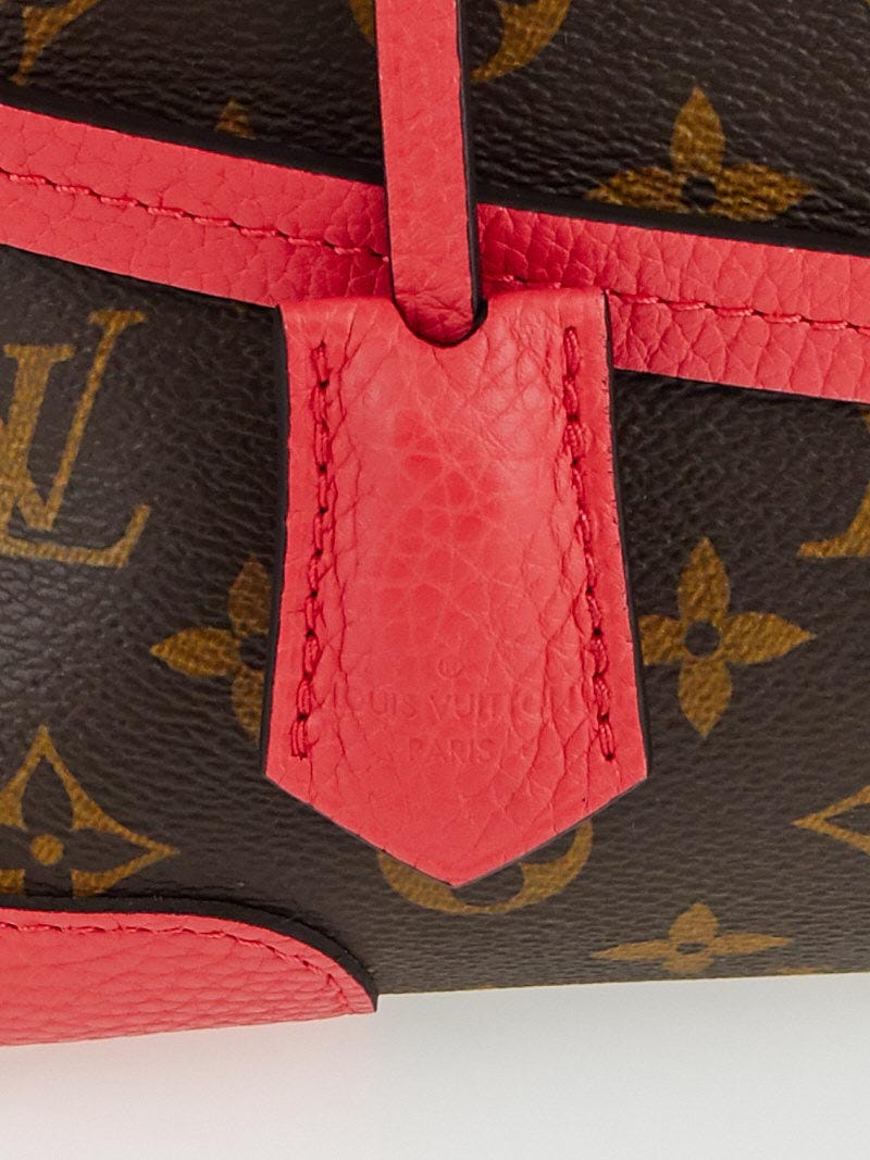 Authentic Louis Vuitton Poppy Red Monogram Canvas Flower Tote Hand Shoulder  Bag