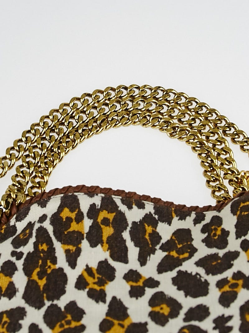Stella McCartney Leopard Printed Canvas Falabella Fold Over
