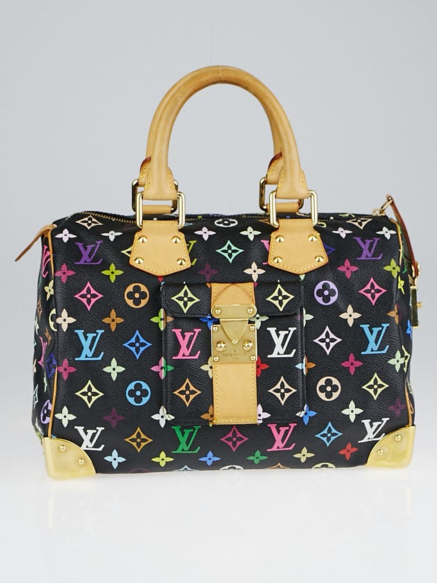 Louis Vuitton Black Monogram Multicolor Speedy 30 Bag