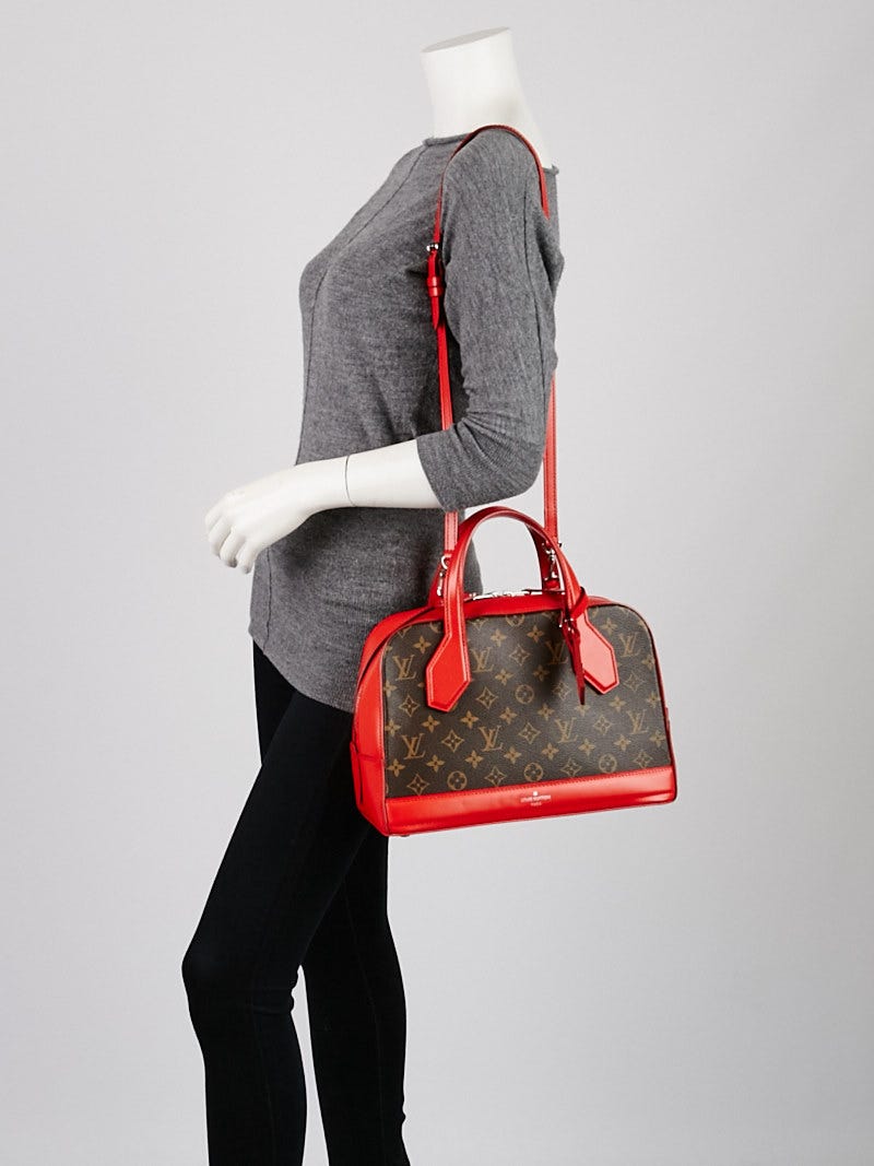 Authentic Louis Vuitton Dora Pm Coquelicot Calfskin Red Monogram Shoulder  Bag
