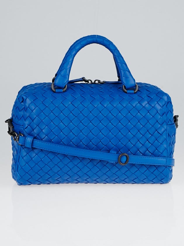 Bottega Veneta Peacock Intrecciato Woven Nappa Leather Mini Top Handle Bag