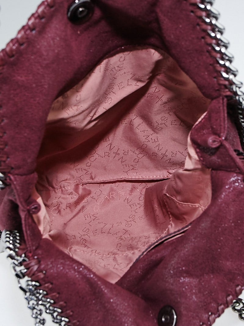 【関税&送料込】Stella Mccartney Burgundy Synthetic Leather Stella McCartney Burgundy Faux-Leather Falabella Small Tote