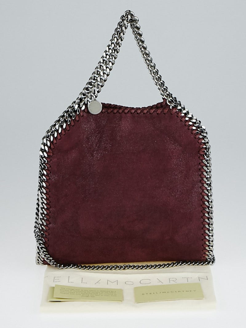 Stella McCartney Burgundy Shaggy Dear Faux-Leather Mini