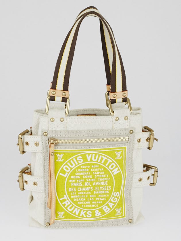 Louis Vuitton Limited Edition Yellow Toile Globe Shopper Cabas PM Bag