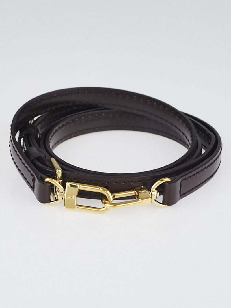 Louis Vuitton 12mm Chocolate Leather Adjustable Shoulder Strap