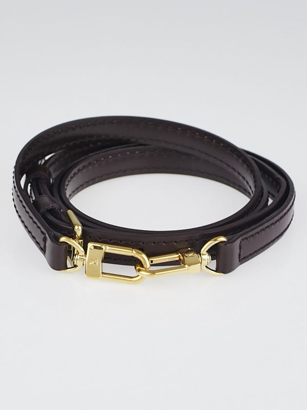 Louis Vuitton 12mm Chocolate Leather Adjustable Shoulder Strap
