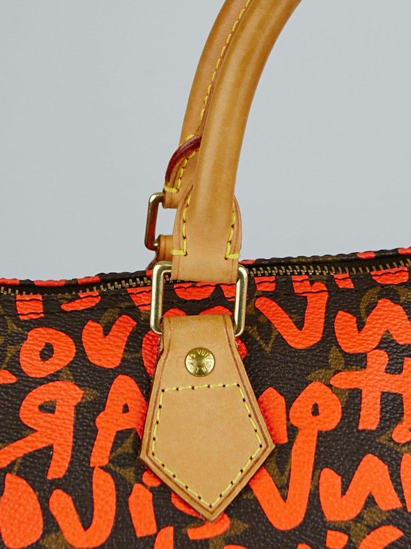 Louis Vuitton Stephen Sprouse Brown and Orange Monogram Graffiti Speedy 30 Gold Hardware, 2008 (Very Good), Womens Handbag