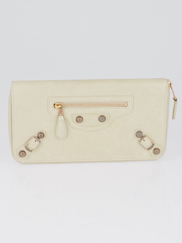 Balenciaga Praline Lambskin Leather Giant Silver Compagnon Wallet