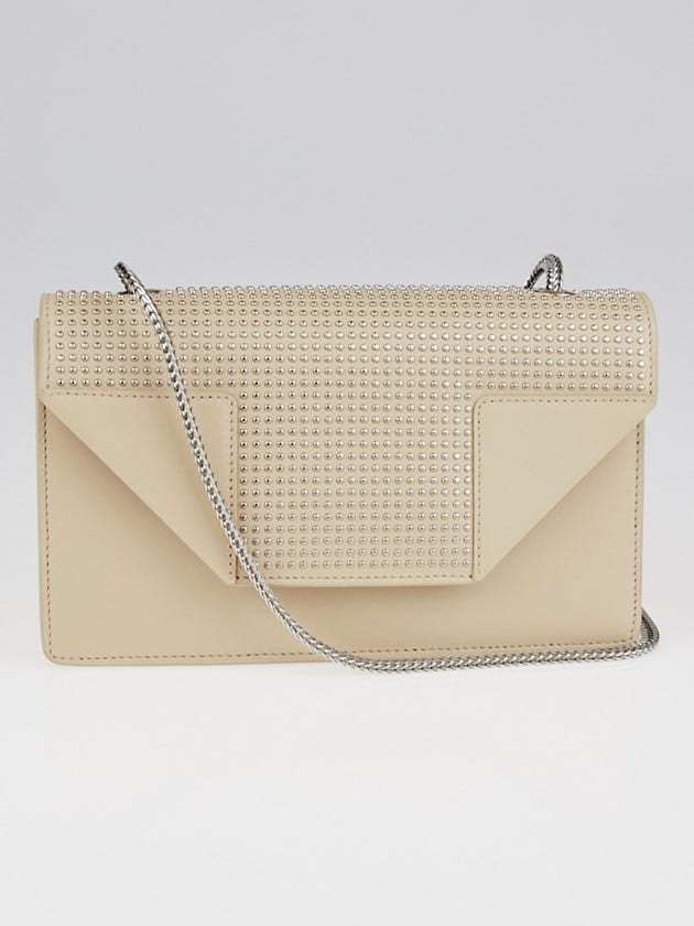 Yves Saint Laurent Beige Studded Calfskin Leather Small Betty Clous Flap Bag