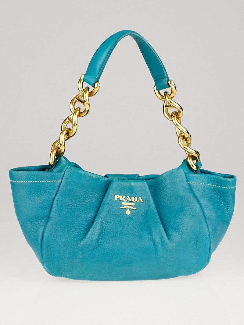 PRADA TESSUTO+VITELLO BALTICOバッグB2879N