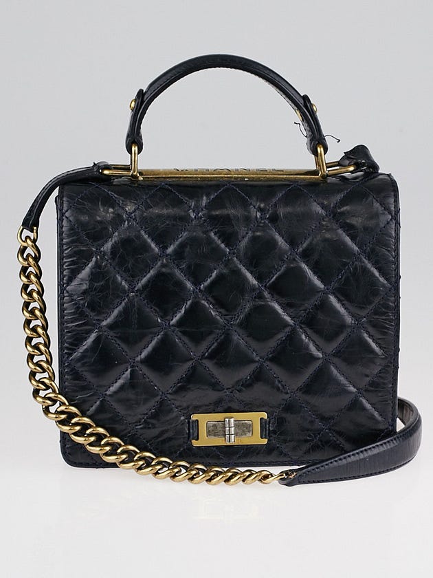 Chanel Blue Glazed Quilted Calfskin Leather Rita Flap Bag