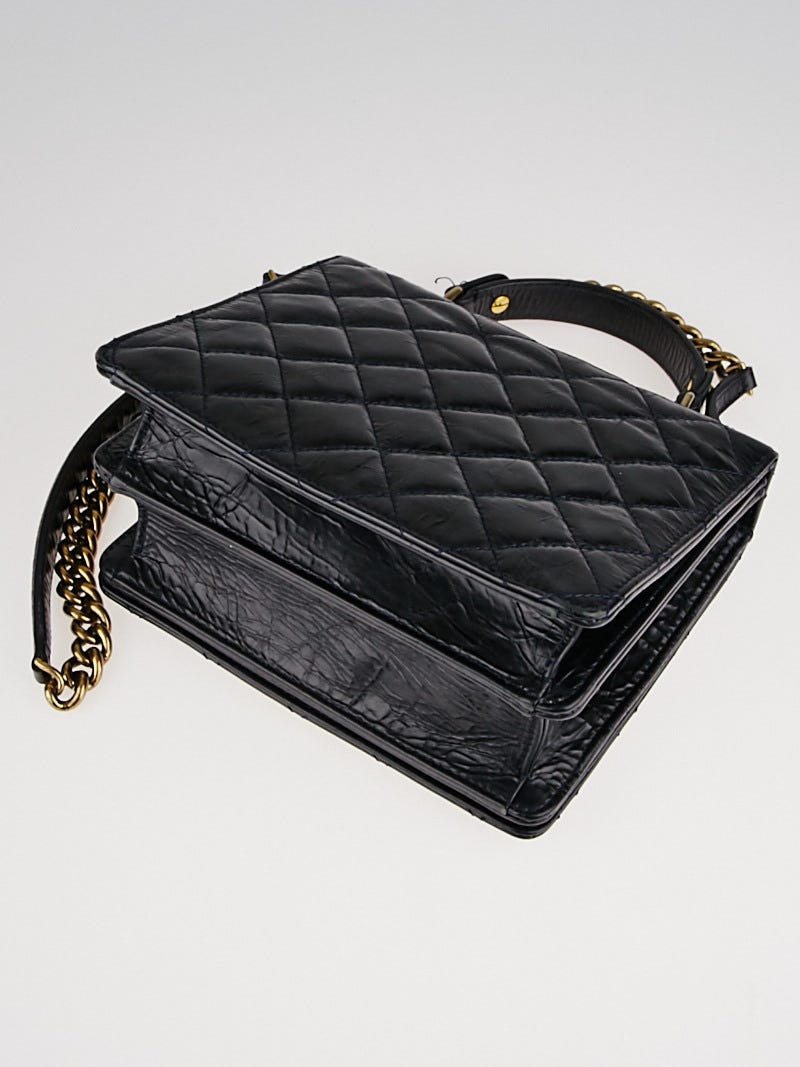 Chanel Blue Glazed Quilted Calfskin Leather Rita Flap Bag Yoogi s Closet