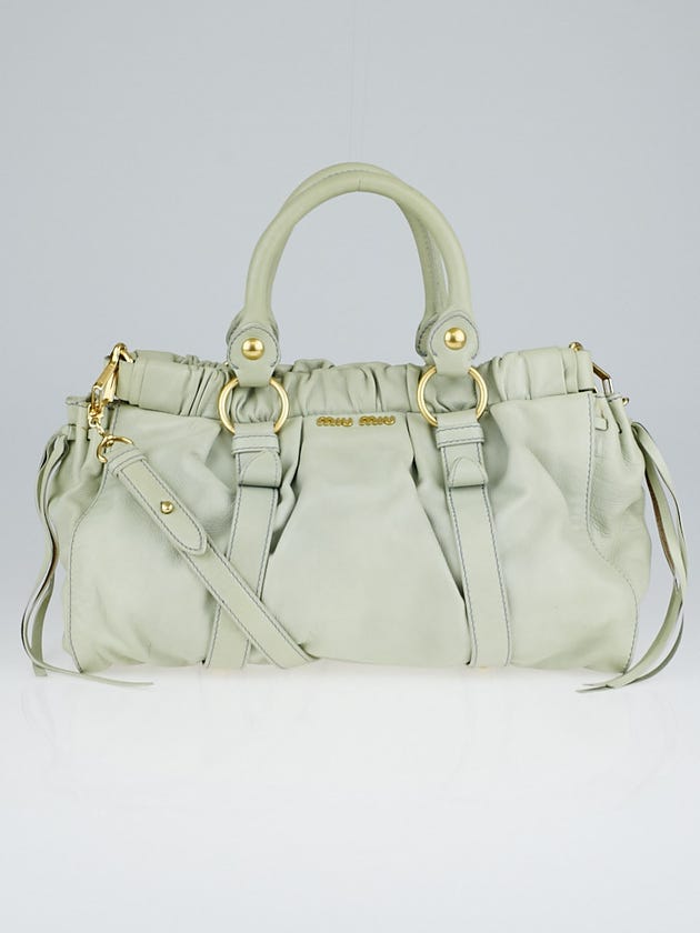 Miu Miu White Leather Soft Shopping Top Handle Bag