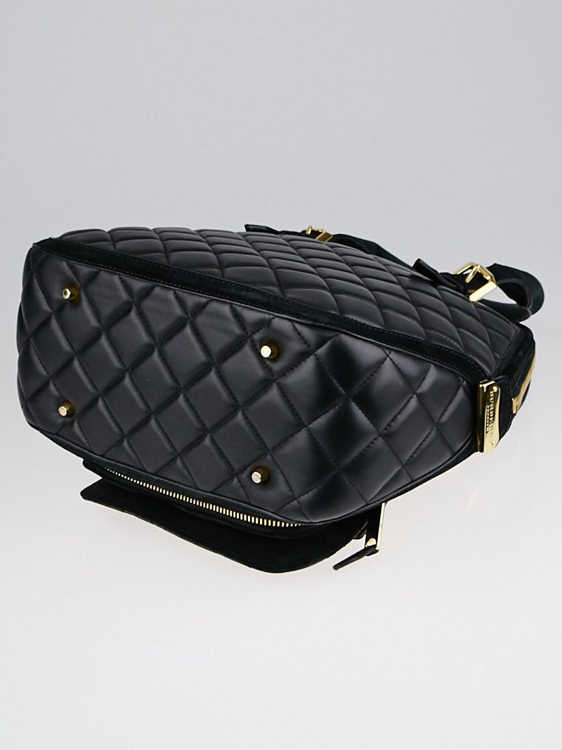 Burberry Prorsum Black Quilted Nappa Leather Country Animal