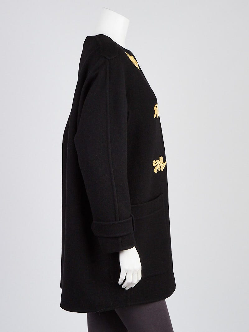 Burberry Prorsum Black Cashmere Regimental Embroidered Coat Burberry Prorsum Black Cashmere Regimental Embroidered Coat