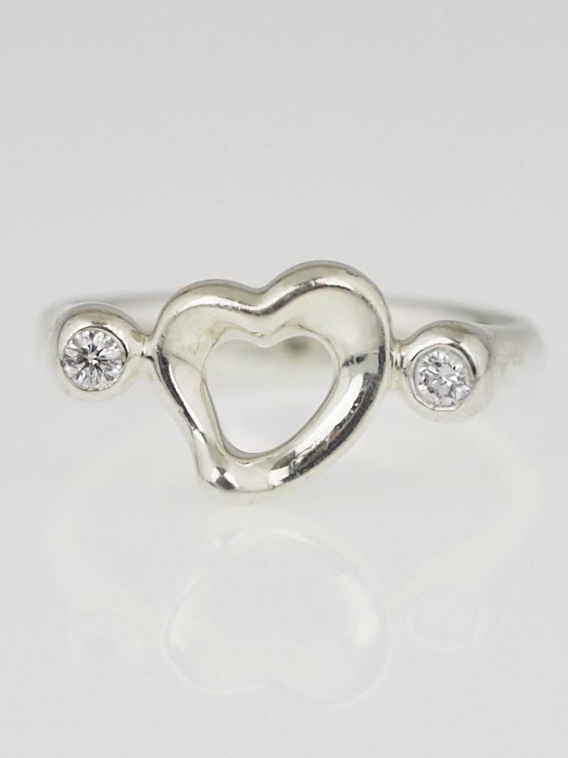 Tiffany & Co. X Elsa Peretti Sterling Silver Open Heart Scarf Ring