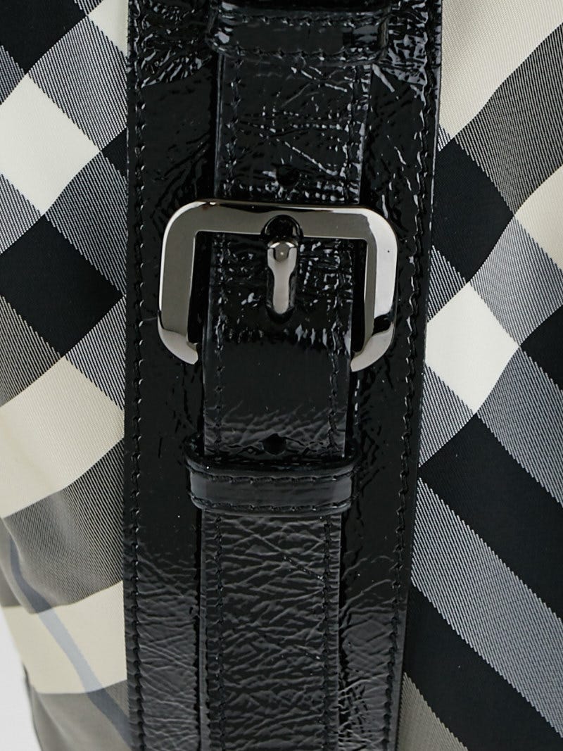 Burberry Black Beat Check Nylon Victoria Tote Bag | Yoogi's Closet