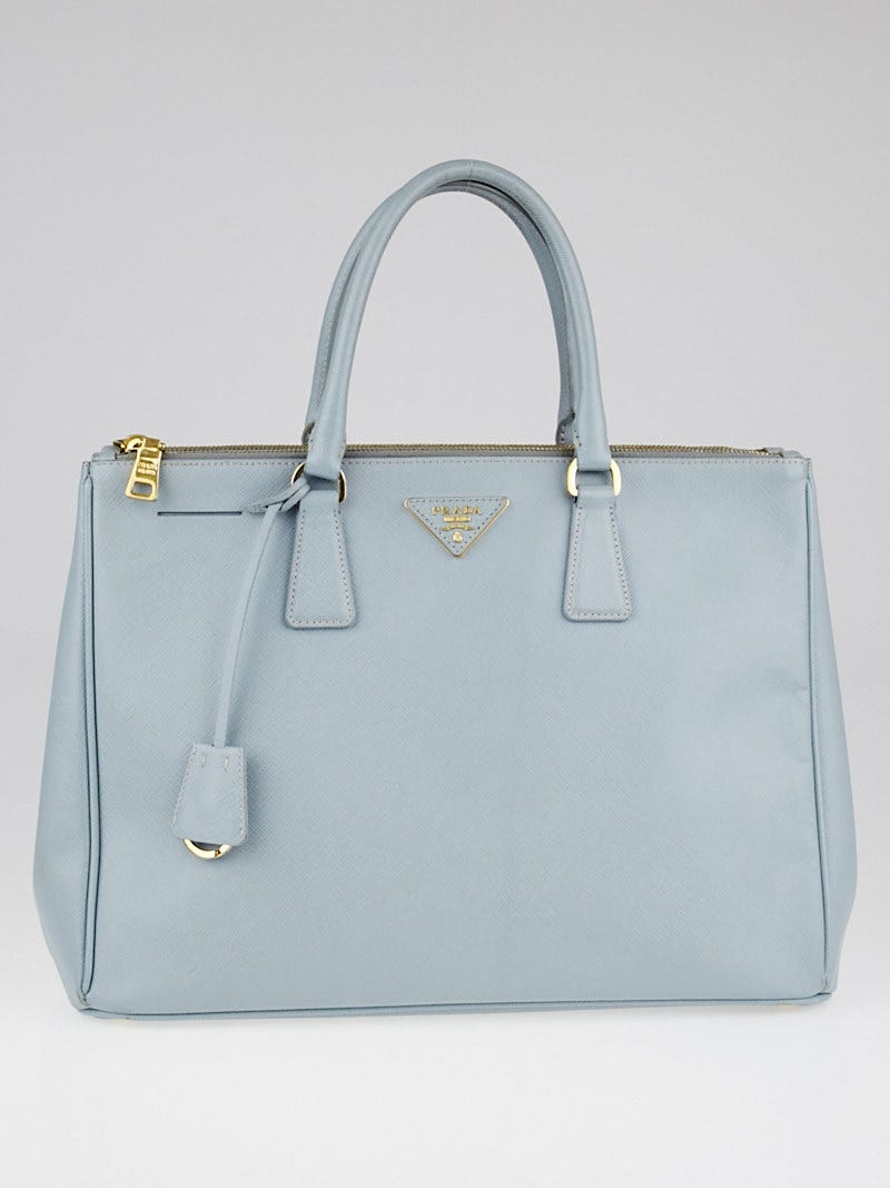 Prada Light Blue Saffiano Leather Tote Bag - Yoogi's Closet