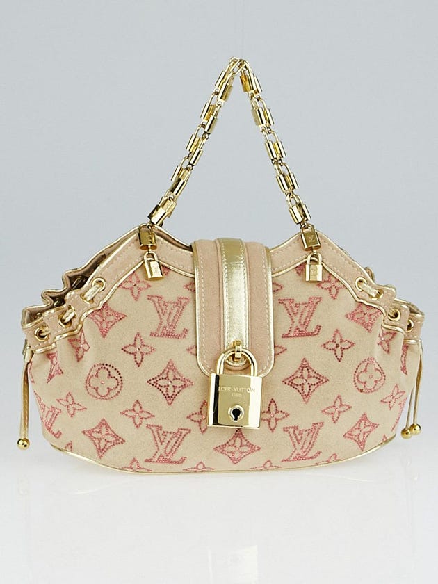 Louis Vuitton Limited Edition Rose Monogram Suede Swarovski Strass Theda PM Bag