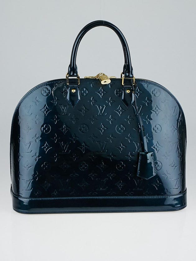 Louis Vuitton Bleu Nuit Monogram Vernis Alma GM Bag