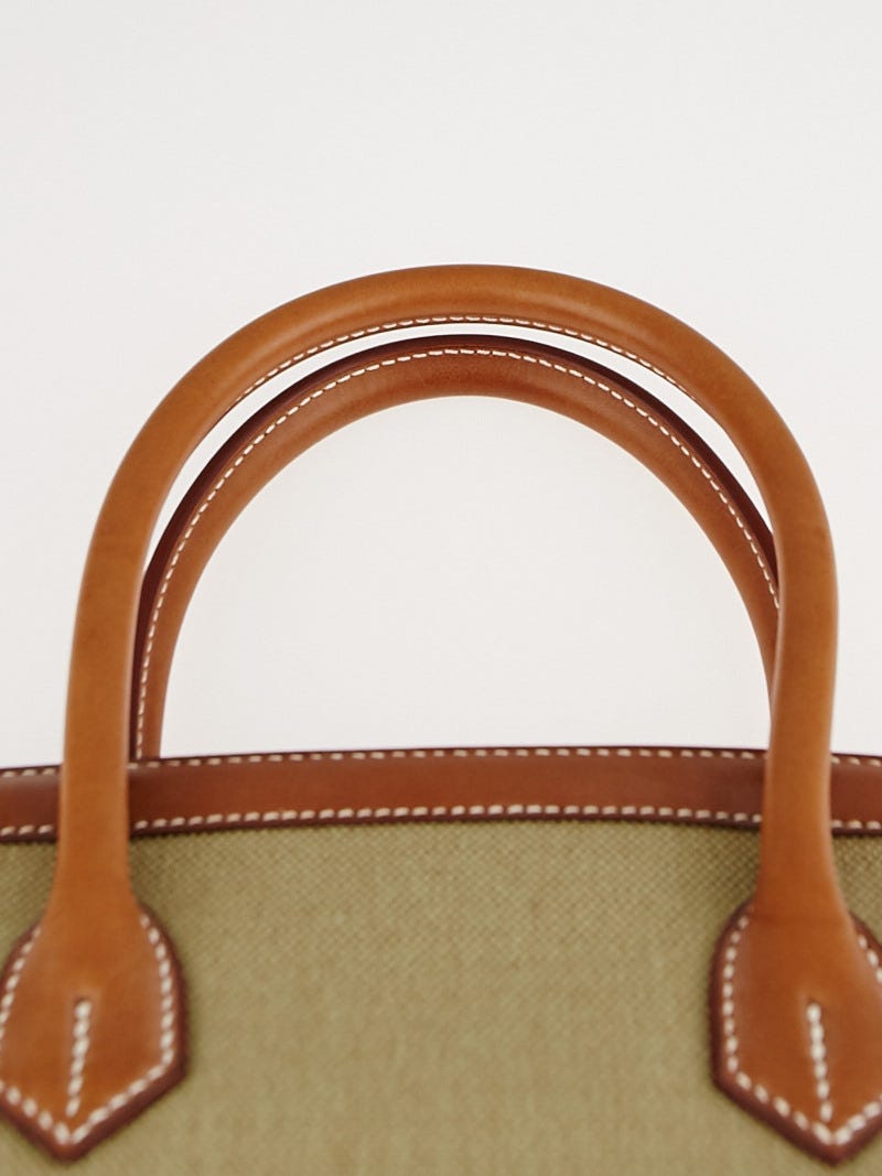 Hermes 35cm Natural Barenia Leather Birkin Bag with Brushed Gold