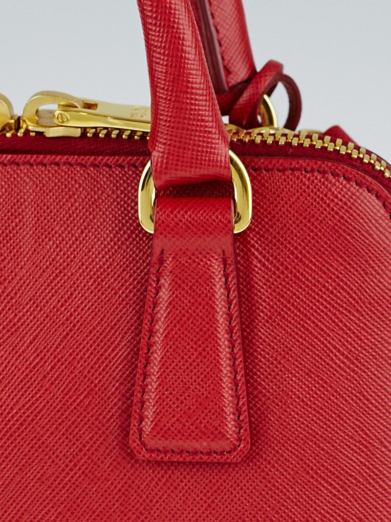 Prada Mini Saffiano Promenade Bag, Red (Fuoco)