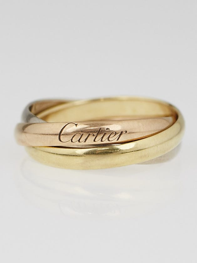 Cartier 18k Tri-Gold Trinity Small Ring Size 6/52