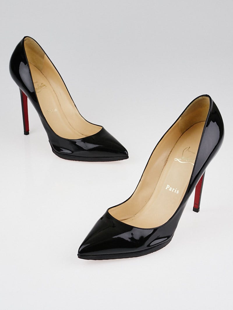 Christian Louboutin Black Patent Leather Pigalle 120 Pumps Size