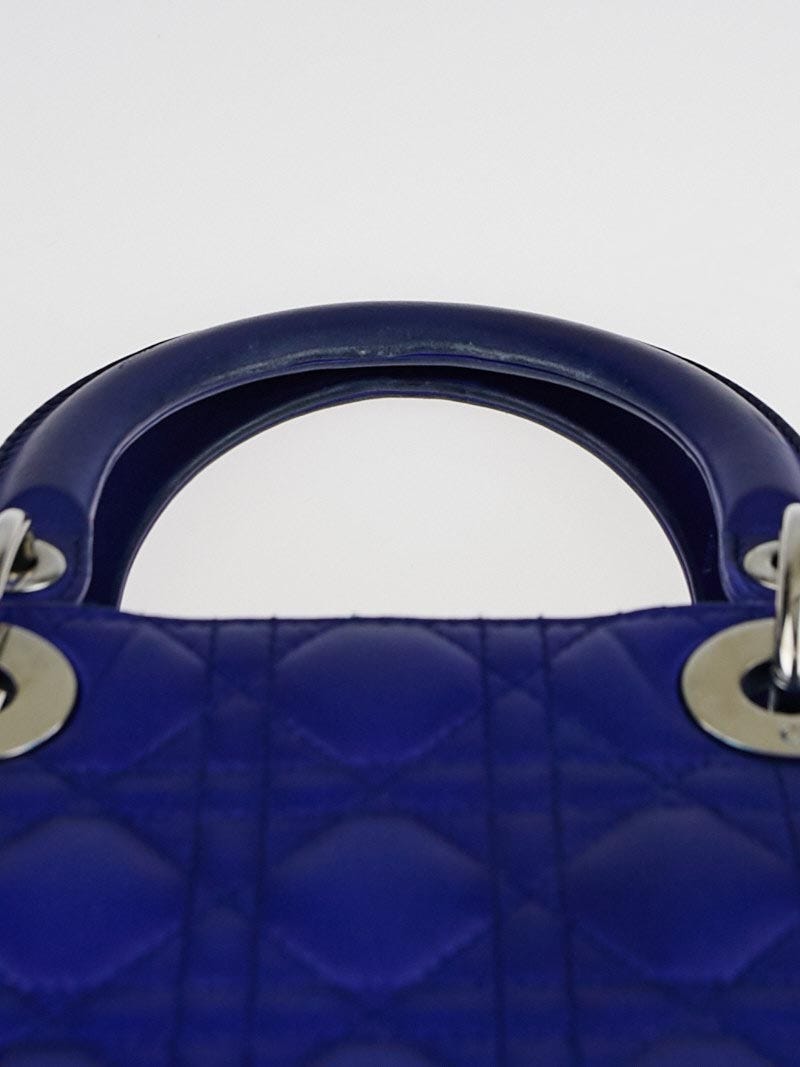 Christian Dior Azure Cannage Quilted Lambskin Leather Lady Dior Pouch  Clutch Bag - Yoogi's Closet