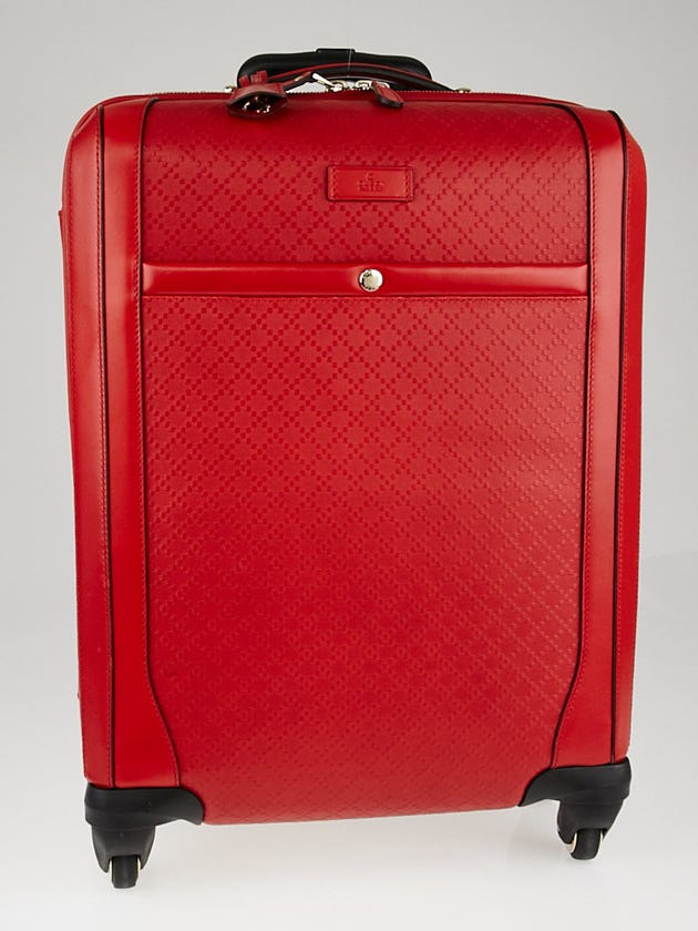 Gucci Red Diamante Leather Wheeled Carry-On Suitcase