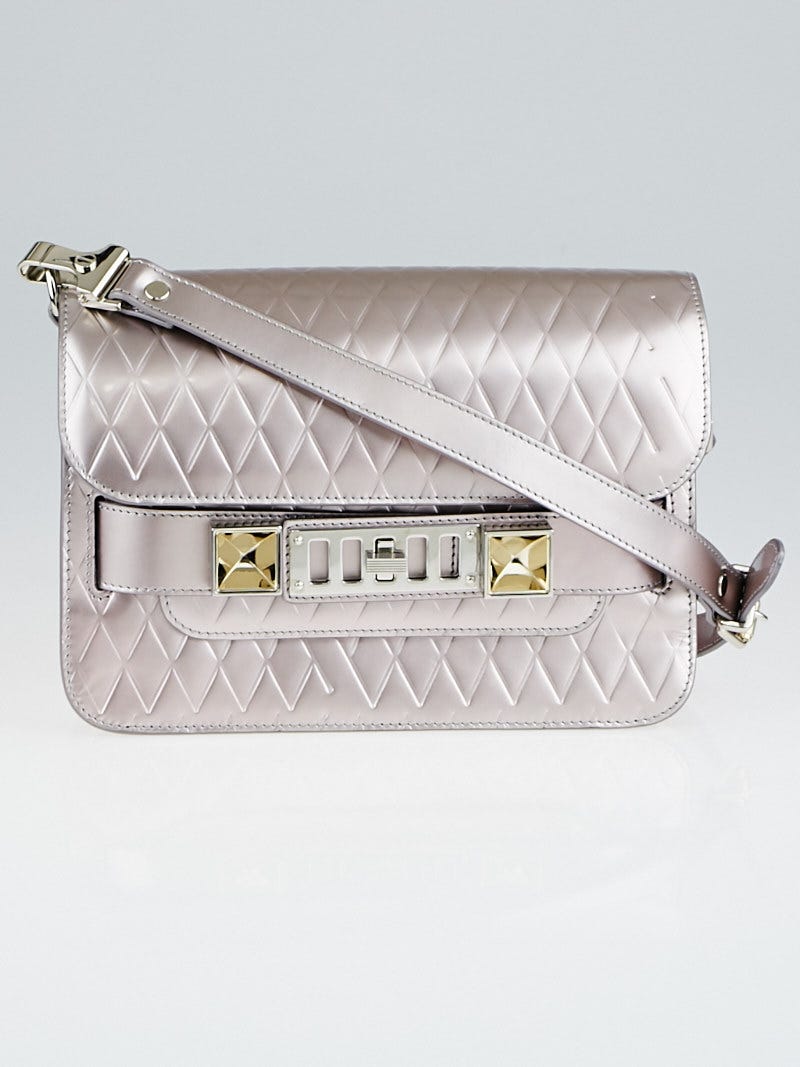 Proenza Schouler Silver Embossed Mirror Leather PS11 Mini