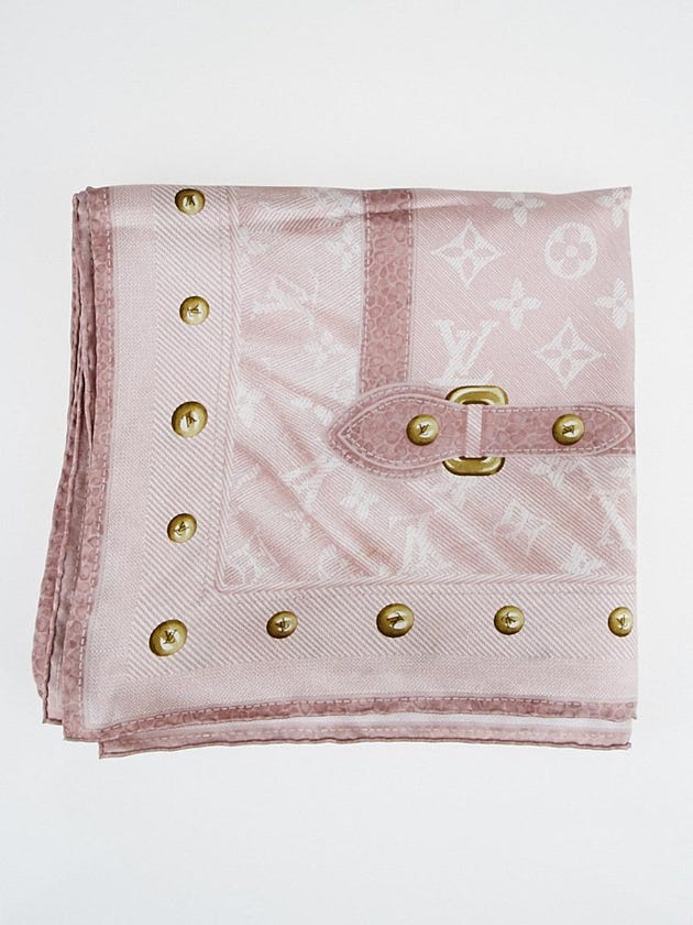 Louis Vuitton Pale Pink New Denim Silk Square Scarf