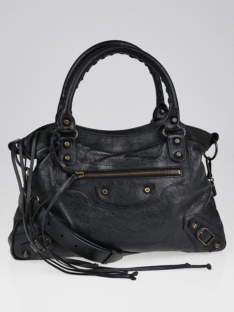 BALENCIAGA Classic Town 240579 1000 2Way Shoulder Bag Hand Bag Leather Black
