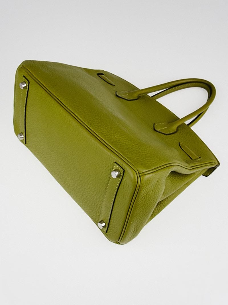 Hermes 30cm Vert Anis Clemence Leather Palladium Plated Birkin Bag -  Yoogi's Closet