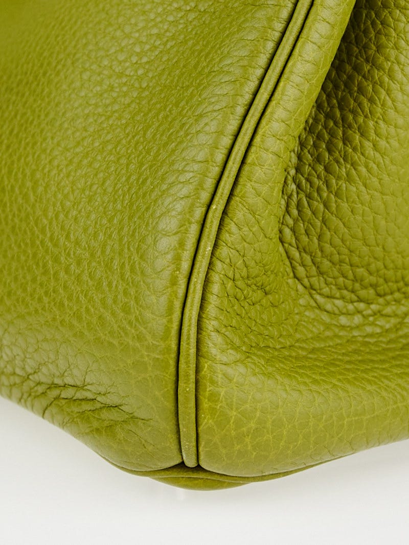 Hermes 30cm Vert Anis Clemence Leather Palladium Plated Birkin Bag