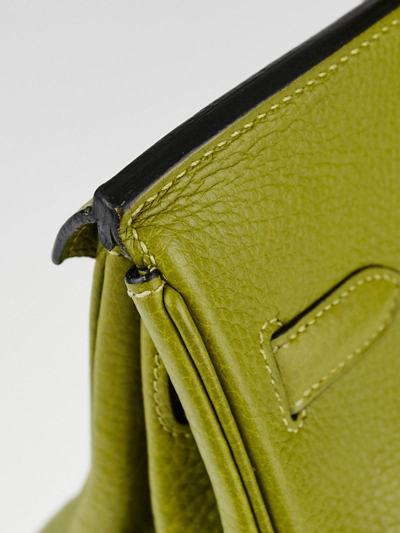 Hermes 30cm Vert Anis Clemence Leather Palladium Plated Birkin Bag -  Yoogi's Closet