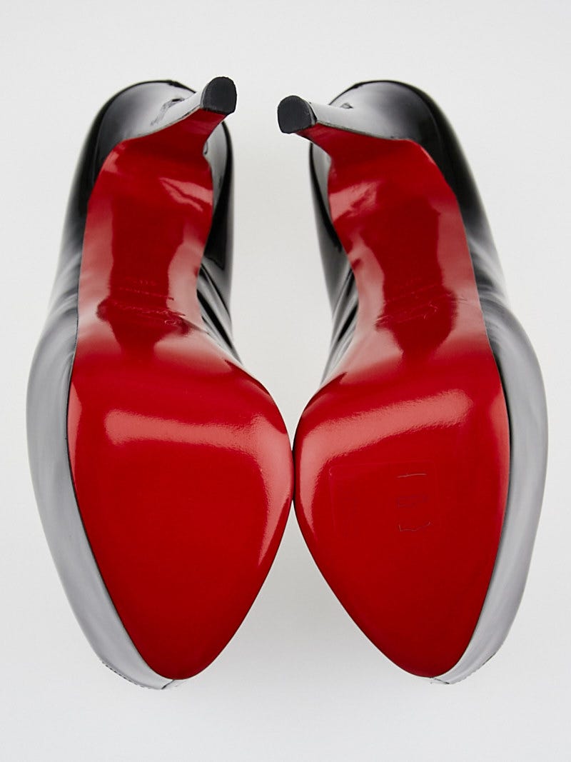 Christian Louboutin Black Patent Leather Highness 160 Peep