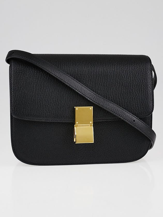 Celine Black Goatskin Leather Medium Classic Box Bag