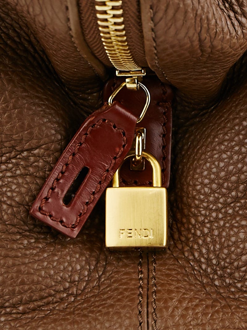 Fendi Beige/Blueberry/Aubergine Leather 2Bag Colorblock Tote