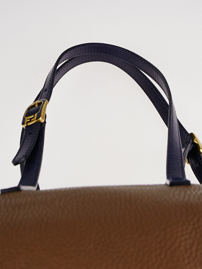 Fendi Beige/Blueberry/Aubergine Leather 2Bag Colorblock Tote