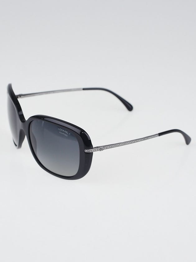 Chanel Black Acetate Square and Crystal Sunglasses - 5292