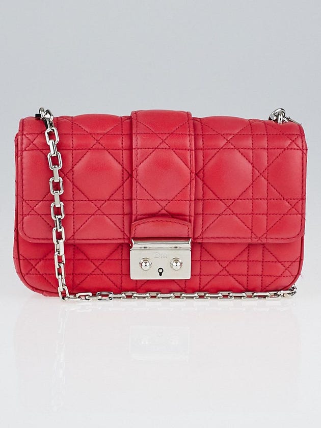 Christian Dior Fuchsia Cannage Quilted Lambskin Leather Small Miss Dior Bag