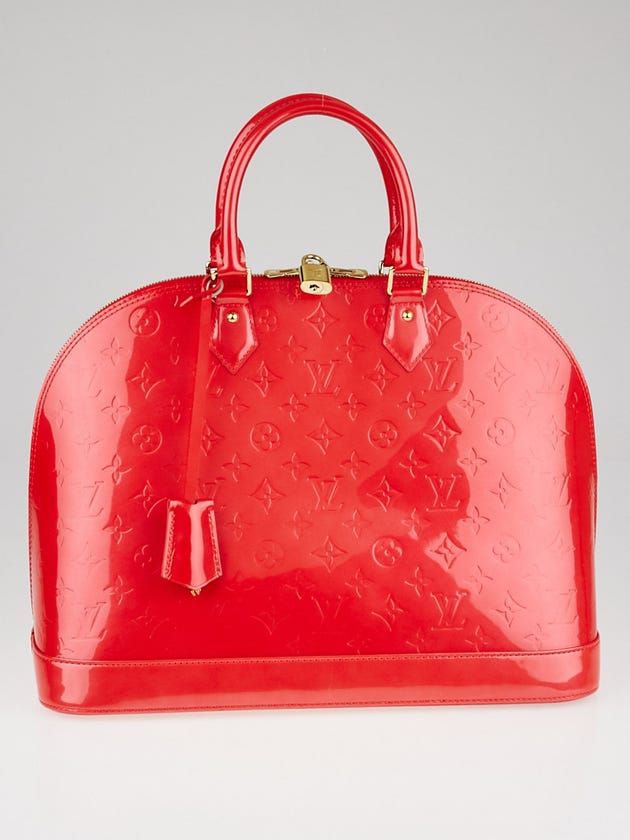 Louis Vuitton Rouge Grenadine Monogram Vernis Alma GM Bag